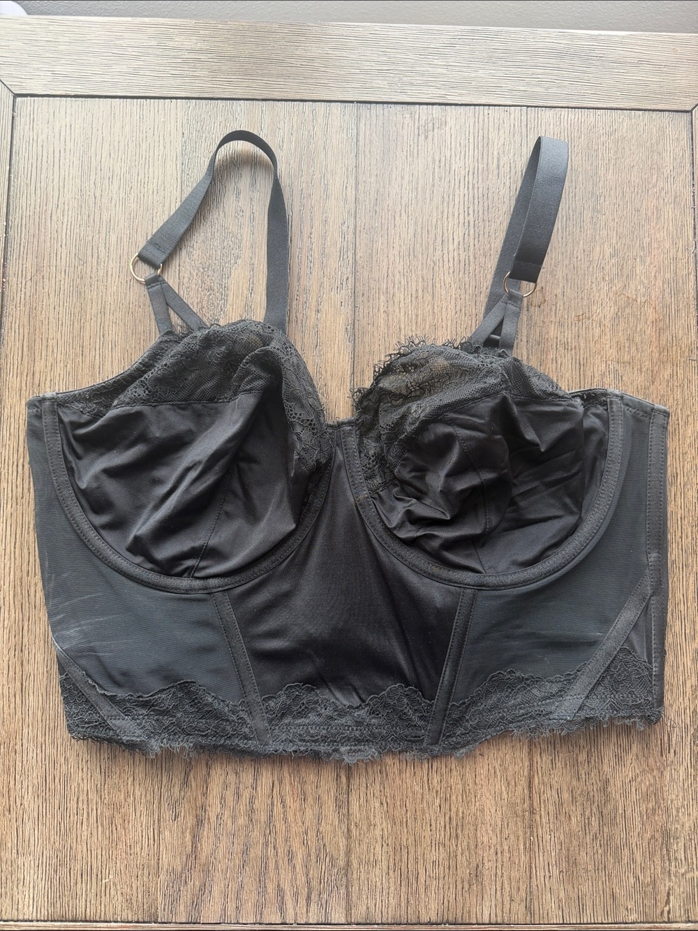 Auden Black Lace Longline Bra
